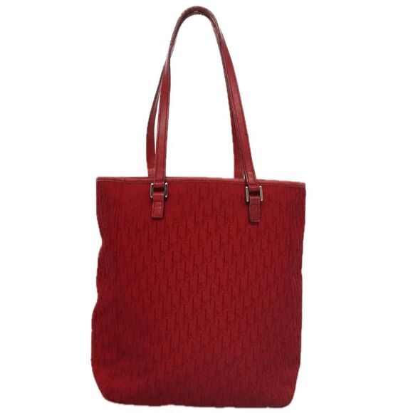 Dior Trotter Red Canvas Tote Bag (Pre-Owned) - Picture 2 of 16
